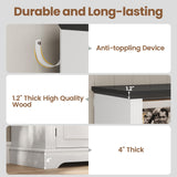 SEDETA Farmhouse Bookshelves and Bookcases with Doors and Drawer, Bookshelf with Storage, Floor Standing 6 Shelf Display Storage Shelves 70 in Tall Bookshelf for Home Office, Living Room, White SEDETA