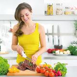 Leopacat Electric Fillet Knife, Powered Stainless Steel Cordless Steak Carving for Meat Portable Kitchen Home Restaurant Picnic Fish with Ergonomic Handle Serrated Blades Raw Cooked Food Leopacat