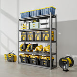 Welfiya 24" W Garage Shelving,5-Tier Heavy Duty Shelving Unit,3000LBS Adjustable Metal Storage Shelves,Storage Rack Units for Industrie,Shed,Warehouse,Basement,Black,24" W x 16" D x 63" H Welfiya