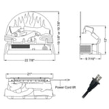 LegendFlame 23" W Free Standing Electric Fireplace Log Set (EF290), Fireplace Insert, Heater 750W/1500W, Crackling Sound, Remote Control Legend Flame