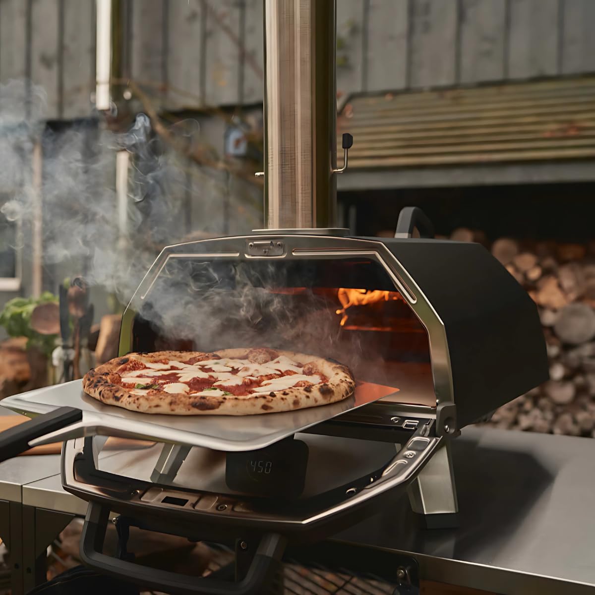 Ooni Karu 2 Pro Multi-Fuel Pizza Oven - Wood and Gas Outdoor Pizza Oven with Pizza Stone & Intergrated Thermometer, Pizza Oven Outdoor, Dual Fuel 16 Inch Pizza Maker, Outdoor Cooking Grill ooni