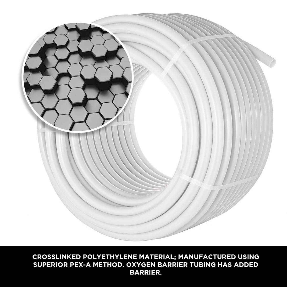 Pex-A Tubing 1/2 Inch x 100 Ft Pex Tube Coil, Non-Barrier Pex Pipe for Potable Water, 1/2" Pex Flexible Water Tubing for Plumbing, White Pex Tubing Supply Giant