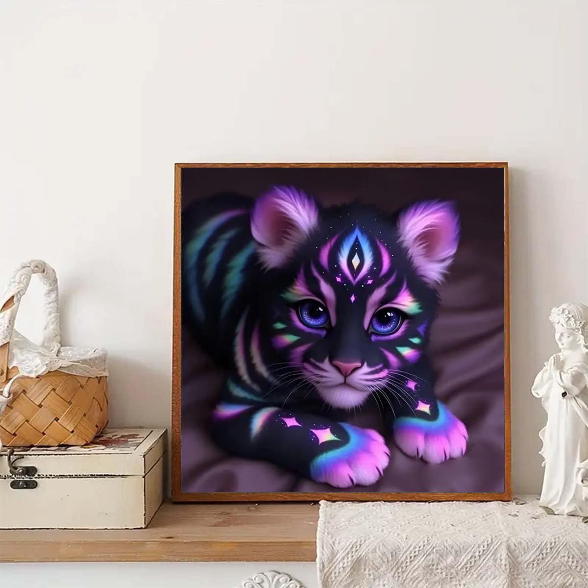 Animals Tiger Diamond Painting Kits for Adults, 5D Diamond Art kit for Adults Beginner,DIY Full Round Drill Diamond Dot Gem Art Kit for Home Wall Decor 13.8 x 13.8 inch GEMFAMILY