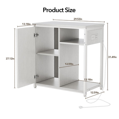 ZERDER Aquarium Stand with USB and AC Power Strip, Cabinet for Fish Tank Accessories Storage, Heavy Duty Metal Fish Tank Stand for Turtle Tank (White, 20-29 Gallons)