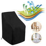 Stacking Outdoor Chair Cover Waterproof, Uranshin Outdoor Patio Furniture Covers Stacked Chairs 210D, Lounge Chair Covers Outdoor Stack Chairs for All Weather Protection, Black, 25"L x 25"W x 47”H Uranshin