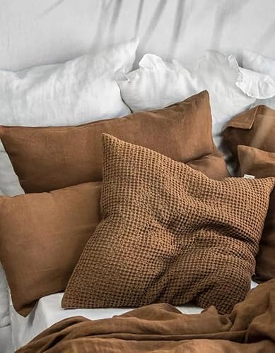 Gaytri Handicraft Linen Duvet Cover in Tobacco. King, Queen, Twin, Full, Double, Single Sizes. Tobacco Linen Duvet Cover. Brown Linen Bedding Set with Zipper Closure (2 Pillowcase 20X30) Generic