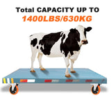 W B D WEIBIDA 5 inch Swivel Caster Wheels with Dual Locking, Heavy Duty Castors Set of 4, Silent Rolling, Top Plate Casters for Cart, Workbench, Furniture (Hardware Kits) W B D WEIBIDA