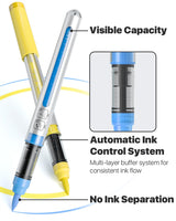 JusArt 30 Colors Acrylic Paint Markers Brush Tip, Water Based Paint Pens with Automatic Ink-Control, Waterproof 1-8mm Flexible Tip Acrylic Markers for Rock Painting, Wood, Fabric, Egg, Art Supplies JusArt