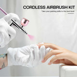 Morovan Airbrush Kit with Compressor: Rechargeable Air brush for nails Cordless Airbrush Gun for Art Painting Cake Decorating Crafts Model Painting Nail Airbrush Machine Morovan