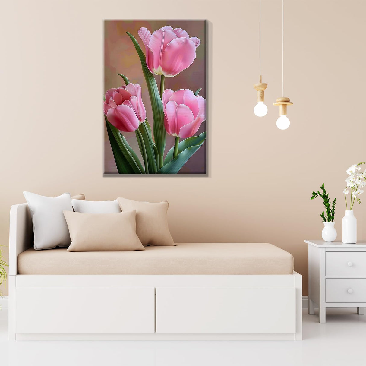 JOOZ Paint by Numbers Kit for Adults Flowers Paint by Numbers Kit with Frame DIY Tulip Paint by Number with Easel Floral Adult Paint by Number Kits Canvas for Gift Home Wall Decor 7.87x11.81 Inch JOOZ