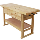 60-inch Wooden Workbench with 4 Drawers – Heavy-Duty Workbench for Garage, Workshop, and Home HEIGHYOXP
