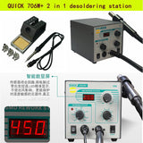 QUICK 706W + Heat Gun Soldering Iron Professional Soldering Kit with Adjustable Airflow Precision Temperature Control and Automatic Cool Air Function soldering station for rework desoldering Tasks SANQIANLI