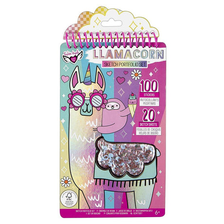 Fashion Angels Llama Shaker Compact Sketch Portfolio/Llama Sketch Book/Llama Coloring Book, Brown/a, 7.6 Ounce Fashion Angels