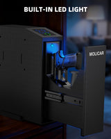 Biometric Gun Safe for Handgun Fingerprint 3 Ways Quick Access Slider Pistol Safe, Mounted Bedside Gun Lock Box for Nightstand, Bed, Desk, Wall, Dresser MOLICAR