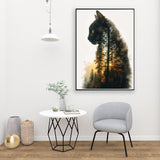 Forest Cat Paint by Numbers for Adults, Painting by Numbers Kit on Canvas for Beginners, Adults' Paint-by-Number Kits Oil Painting Kits for Gift Home Wall Decor 16x20 Inch Clendo