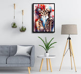 igoodom Diamond Art Kits for Adults, Sugar Skull Diamond Painting Kit, Full Drill Round Skull Diamond Art Kits, DIY Gem Art and Crafts for Home Wall Decor Gift 12x16inch igoodom