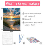 Winter Snow Scenery Paint by Numbers Kits 16x20 inch Canvas Abandon Wooden House DIY Oil Painting for Kids, Adults Beginner River and Forest at Sunset Artwork with Brushes, Landscape Gift(Frameless) Tucocoo
