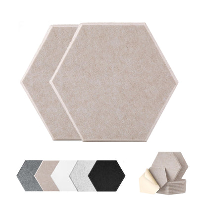 HONORIA 12-Pack Acoustic Panels, Soundproof Wall Panels, Hexagon Self-Adhesive 12"X10"X0.4, High Density Sound Dampening Panels- Camel