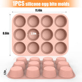 Mity rain Egg Bites Silicone Mold, Silicone Muffin Pans Cups for Baking, Nonstick Cupcakes Pan Round Tart Tray Confetti, BPA Free and Dishwasher Safe (1, pink) Mity rain