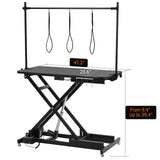 CuisinAid Electric Dog Grooming Table, Heavy Duty, Height Adjustable Pet Grooming Table w/Anti-Slip Wheels, Dog Grooming Arm, Anti-Slip Tabletop & Tool Organizer/Dog Grooming Station (47", BLACK) CuisinAid