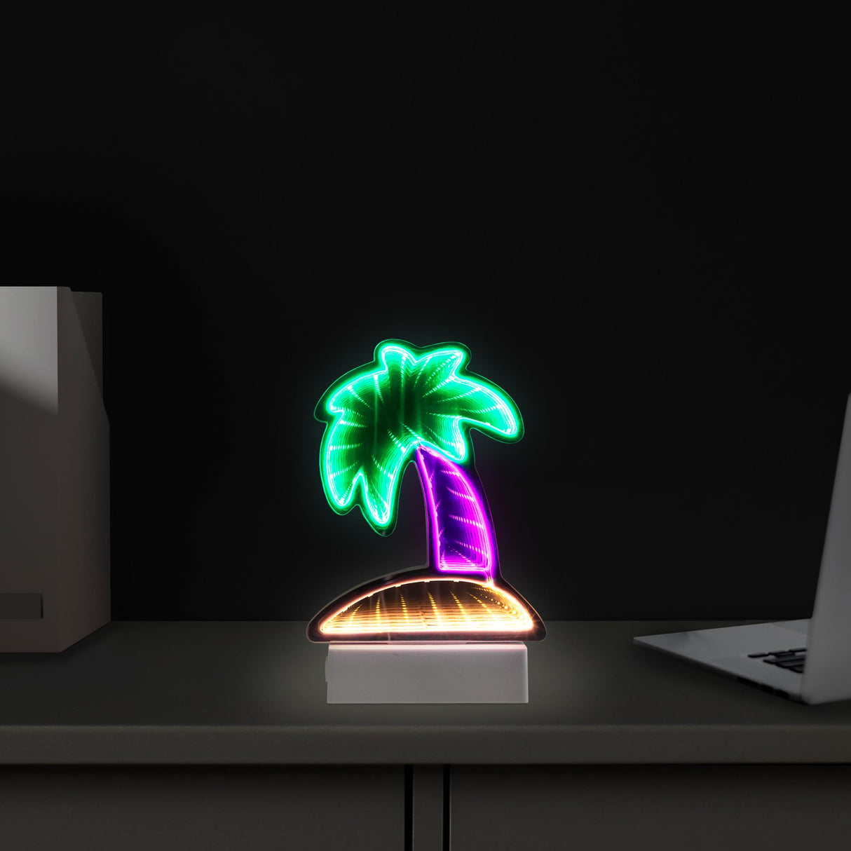 Northlight LED Lighted 3D Palm Tree Infinity Mirror - 8" Northlight