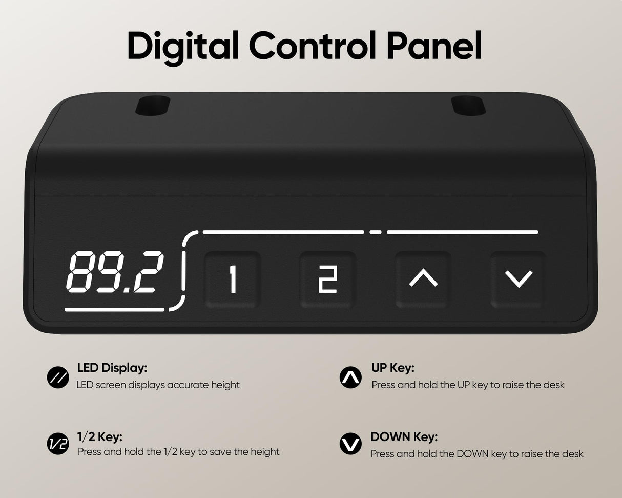 LongKe Electric Standing Desk Adjustable Height, Stand up Home Office Desk, 55x24 Inches Sit Stand Desk with Memory Preset, White LongKe