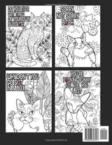 Swearing Cats Catitude: Coloring Book of Funny Kitty Memes For Adult Relaxation WoodArtSupply
