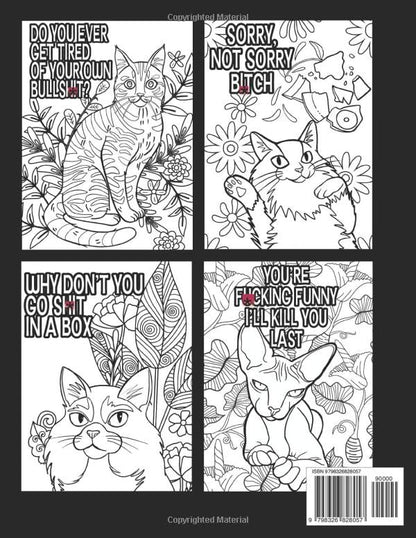 Swearing Cats Catitude: Coloring Book of Funny Kitty Memes For Adult Relaxation