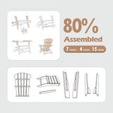 YARDCOM Adirondack Chair, 110°Ergonomics Plastic Extra Tall Adirondack Chairs, HDPE All-Weather Plastic Patio Outdoor Chair, High Foamed Polyethylene Fire Pit Chair(Natural) YARDCOM