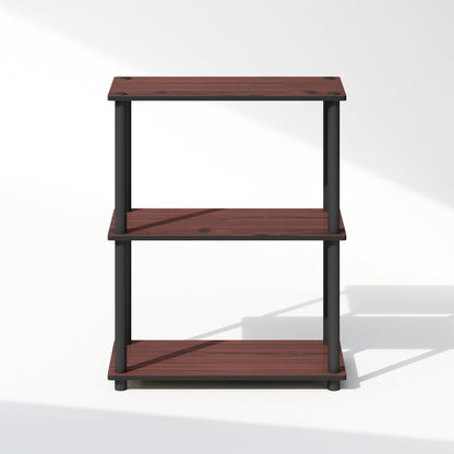 Furinno Turn-N-Tube 3-Tier Multipurpose Compact Bookcase, Dark Cherry - WoodArtSupply