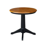 International Concepts 30" Round Top Pedestal Table - With 2 San Remo Chairs, Black/Cherry IC International Concepts