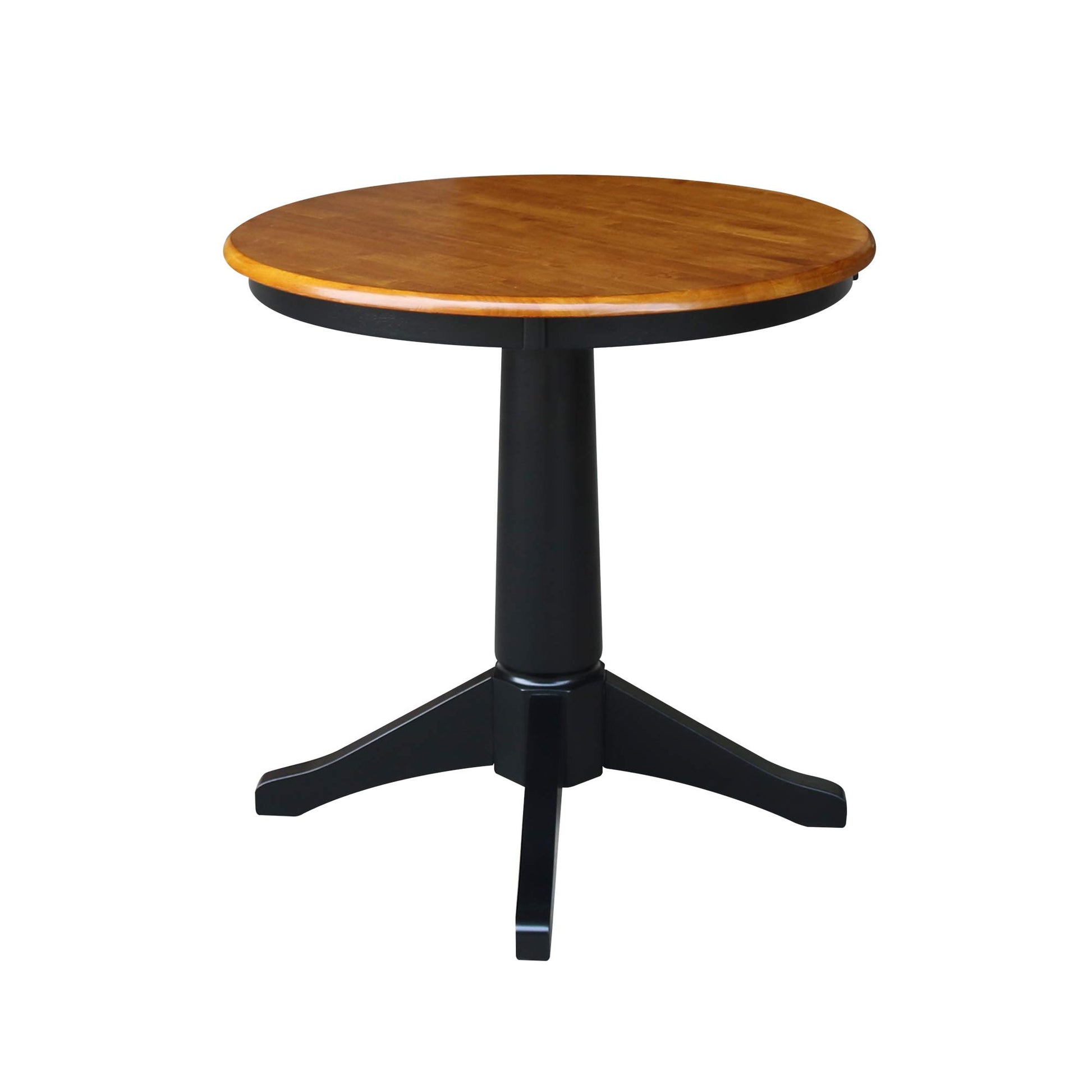 International Concepts 30" Round Top Pedestal Table - With 2 San Remo Chairs, Black/Cherry - WoodArtSupply