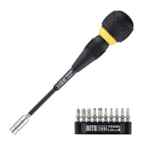 VESSEL - BALL GRIP Ratchet Interchangeable Screwdriver with 10 PC. Bit Set 2200MBH120K01 VESSEL