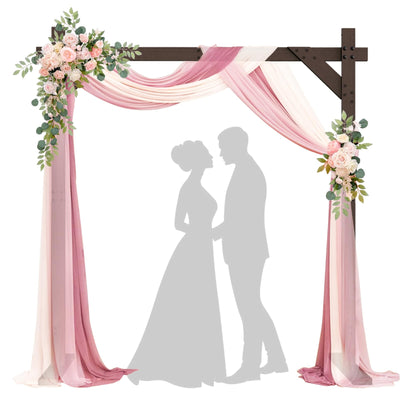 Chamvis 7.48FT Wooden Wedding Arch, Wooden Arch Backdrop Stand Square Arch Wedding Arbor Wedding Arches for Ceremony Wood Arch Frame for Outdoor Lawn Forest Wedding Decorations