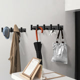 VAEHOLD Black Hat and Coat Wall Mount Rack 5 Hooks for Robes, Bags, Keys, and Towels Bathroom Towel Hanger Organizer (1 Pack) VAEHOLD