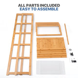 Magshion Display Cabinet with Acrylic Doors, 5-Tier Curio Cabinet for Collectibles, Display Case Showcase for Living Room, Office, 27.5"(L) x 13.5"(W) x 67.5"(H), Natural Magshion