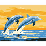 Natuyalo Paint by Numbers for Adults Beginner, Dolphin Acrylic Painting by Number Kits Animal DIY Art Craft Kits Suitable for Home Wall Decoration Frameless (16x20 Inch) Natuyalo