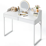 CubiCubi Vanity Desk with 2 Drawers, 40 Inch Computer Home Office Desk, Modern Makeup Dressing Desk, Study Work Table, White CubiCubi