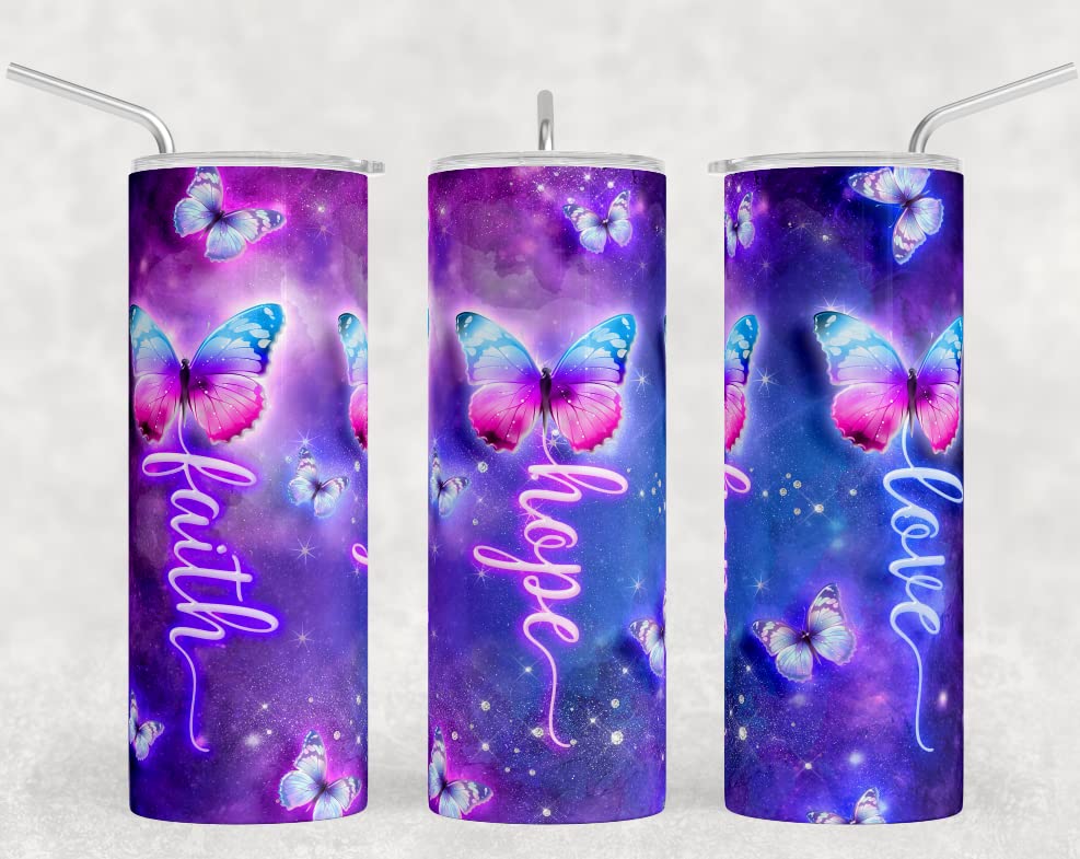 Butterfly Tumbler Sublimation Prints-Ready To Press Prints Bundle Generic