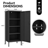 Steehoom Metal Locker Lockable Bathroom Storage Cabinet Black 4 Tier Employee Lockers for Home, School, Office, Garage (Black, H49.21'') Steehoom