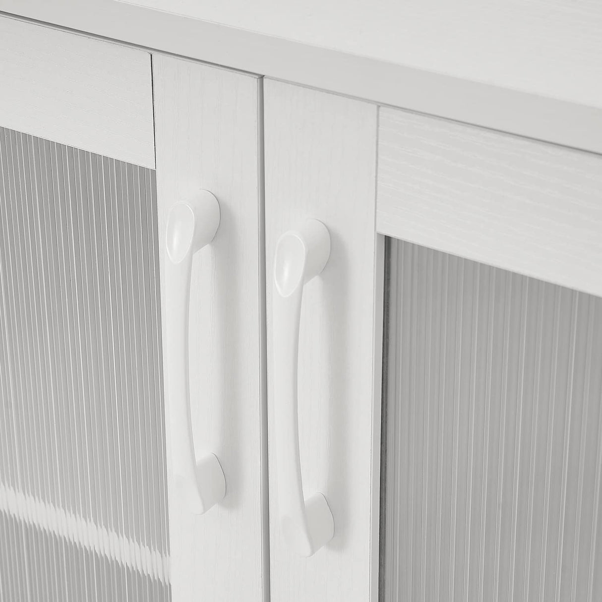 Panana TV Stand Television Stands Cabinet with 2 Doors 4 Open Cubby Storage Cabinets for Living Room Bedroom for TVs up to 70 Inches (White, 62.99 inch) Panana