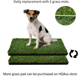 HQ4us Dog Grass Pad with Tray Large 34”×23” Dog Litter Box Toilet with 2×Artificial Grass for Dogs with Hemmed Edge, Pee Pads for Dogs, Realistic, Less Stink, Potty for Balcony HQ4US 4LEGS