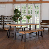 Christopher Knight Home Countryside Inn Acacia Wood Dining Set, 3-Pcs Set, Teak Finish GDFStudio