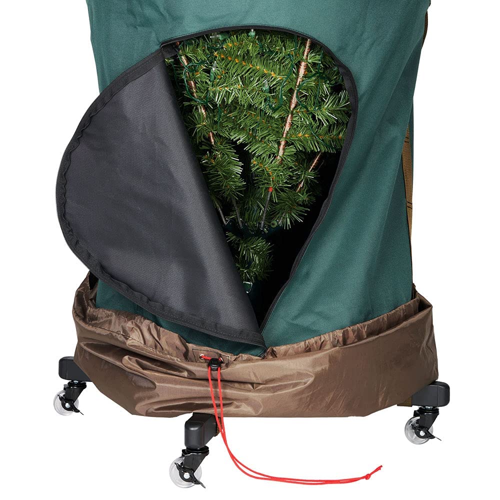 [Upright Tree Storage Bag] - Christmas Tree Storage Bag | Hold Artificial Trees up to 7.5 Feet Tall - Keep Your Fake Tree Assembled | Includes Rolling Tree Stand (7.5' - Medium) TreeKeeper