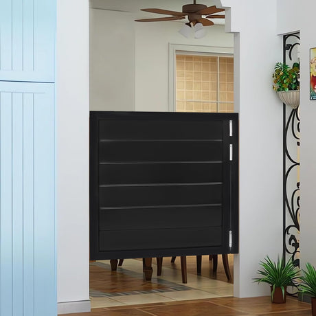 Swinging Doors Cafe Doors, Retro Counter Swinging Doors, Indoor Pine Wood Single Door 35.4"x35.4" Parlor Butler Door for Hallway Kitchen Bar Pub Entrance Partition Black (35.4"x35.4") Bulelula