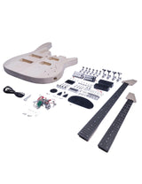 Fistrock DIY Electric Guitar and Bass Double Neck Kit 6 String and 4 String Guitar Kits Right Handed with Basswood Body Hard Maple Neck Chrome Hardware Build Your Own Bass and Guitar. Fistrock