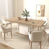 KEIKI Extendable Dining Table for 6-10 People, Dining Room Table for Gatherings, Living Meeting Room KEIKI