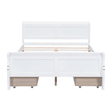 Harper & Bright Designs Full Size White Platform Bed with 4 Storage Drawers and Elegant Headboard Harper & Bright Designs