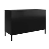 REALROOMS Shadwick 2 Door Wide Metal Locker Accent Storage Cabinet, Black REALROOMS
