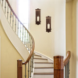 2Pcs Rustic Wall Hanging Candle Sconces- Farmhouse Wall Mounted Wooden Candle Holders for Flower Vase- Handmade Hanging Wall Sconces for Bedroom Living Room Kitchen Bathroom (Brown) Alphatool